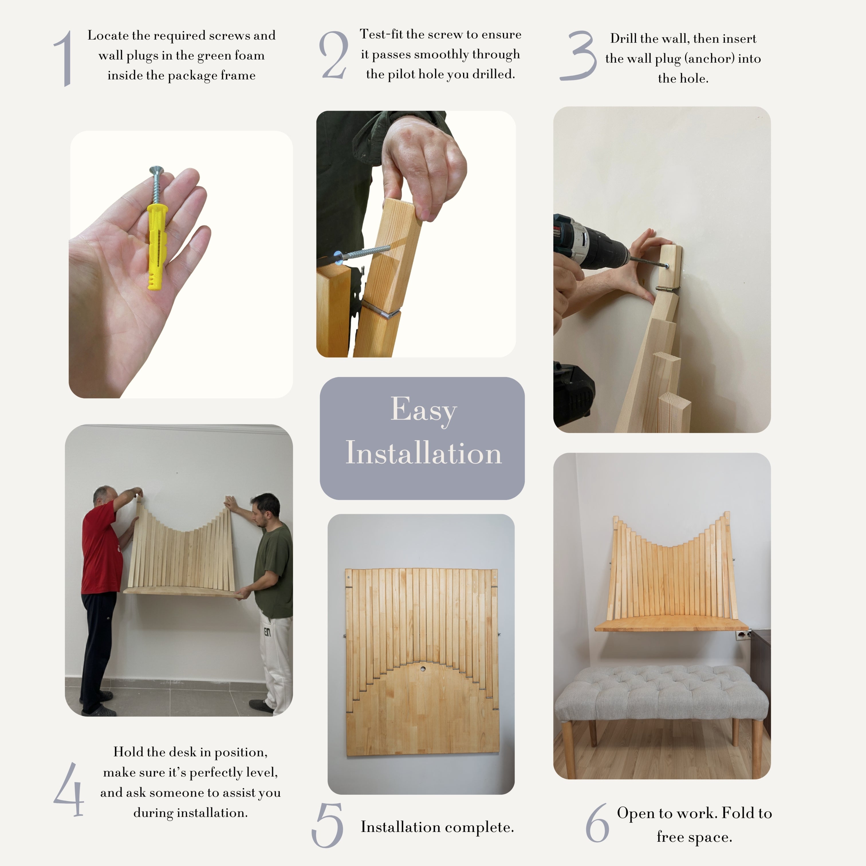 Parametric Flow Wall Desk – Folding Wall Mounted Desk