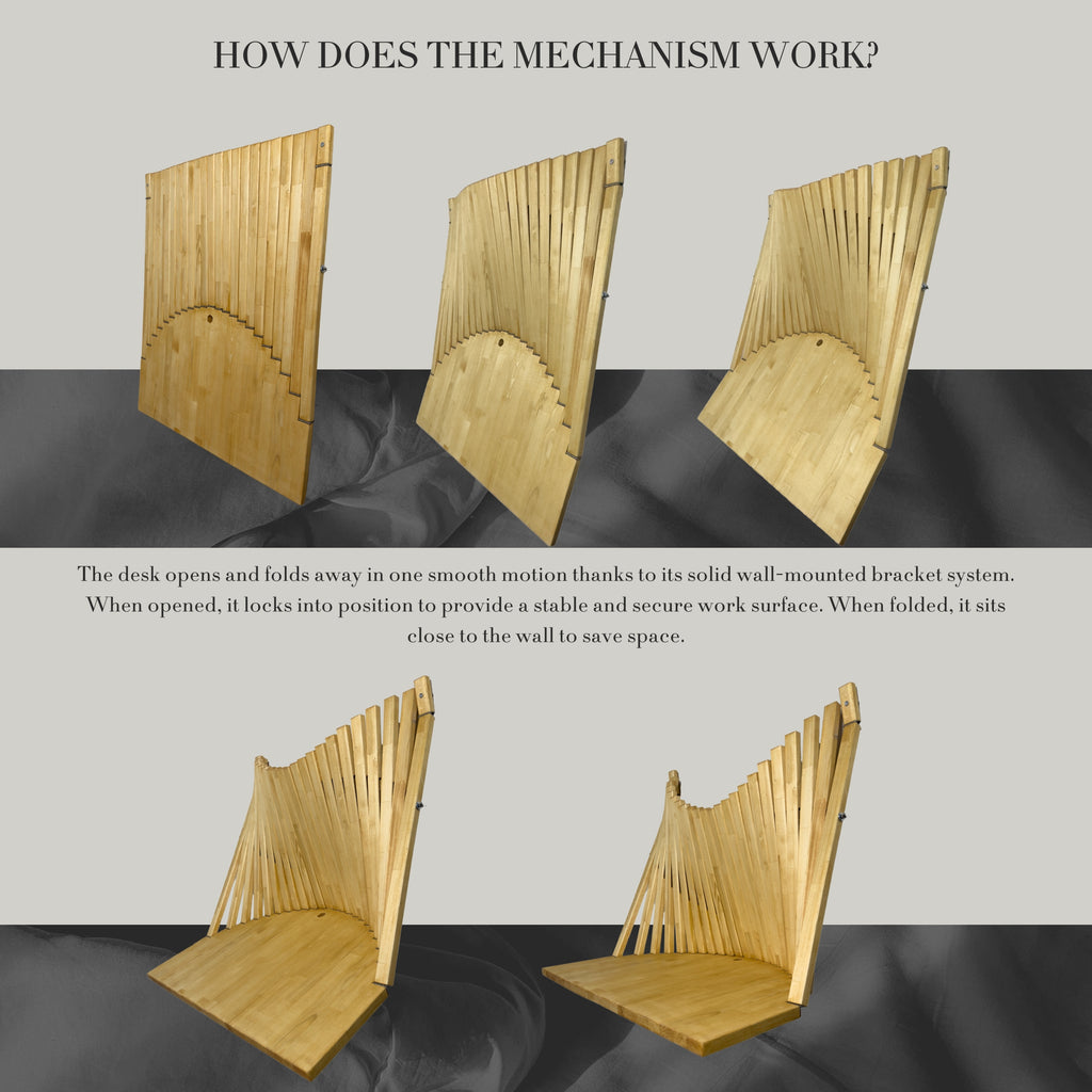 Brown Parametric Flow Wall Desk – Folding Wall Mounted Desk