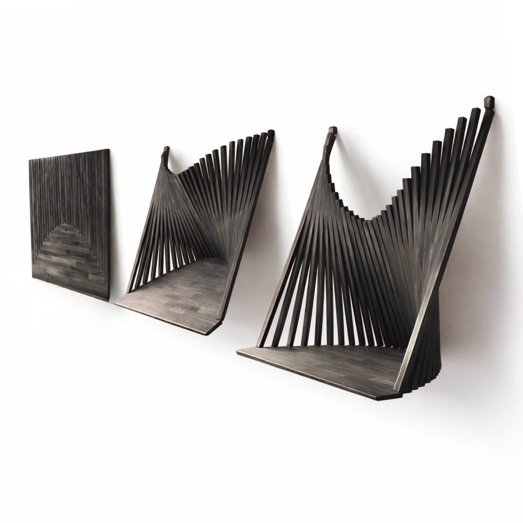 Black Parametric Flow Wall Desk – Folding Wall Mounted Desk