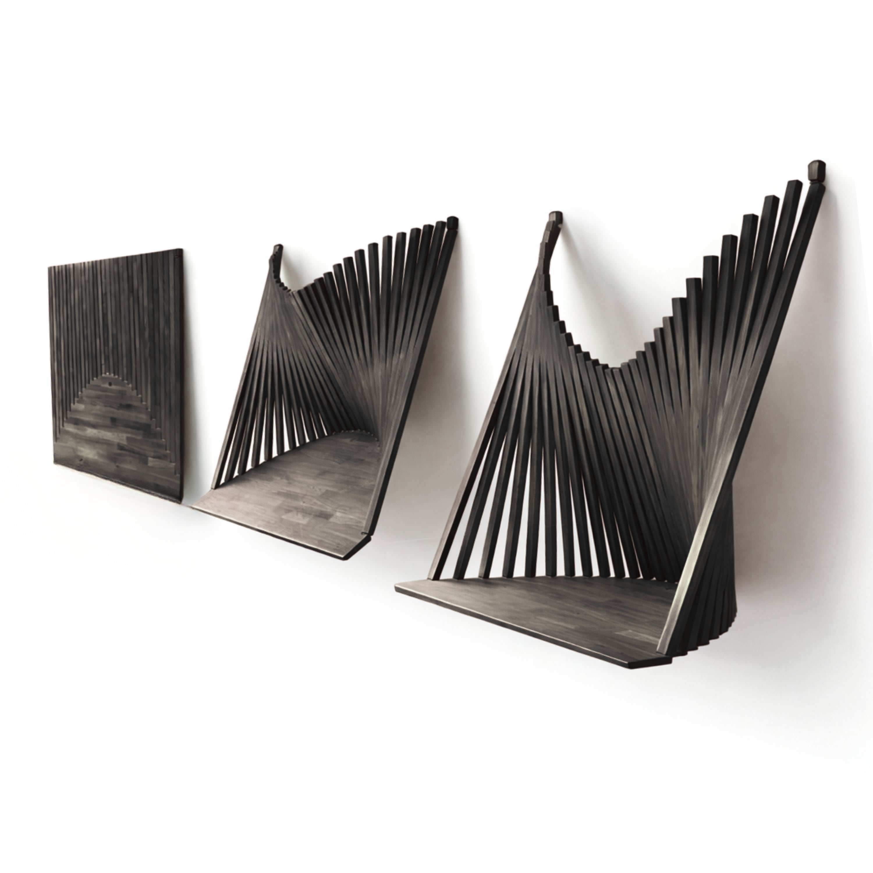 Black Parametric Flow Wall Desk – Folding Wall Mounted Desk