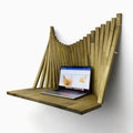 Oil Green Parametric Flow Wall Desk – Folding Wall Mounted Desk