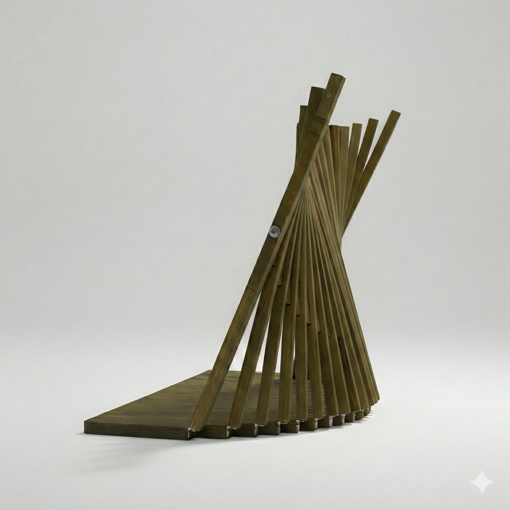 Oil Green Parametric Flow Wall Desk – Folding Wall Mounted Desk