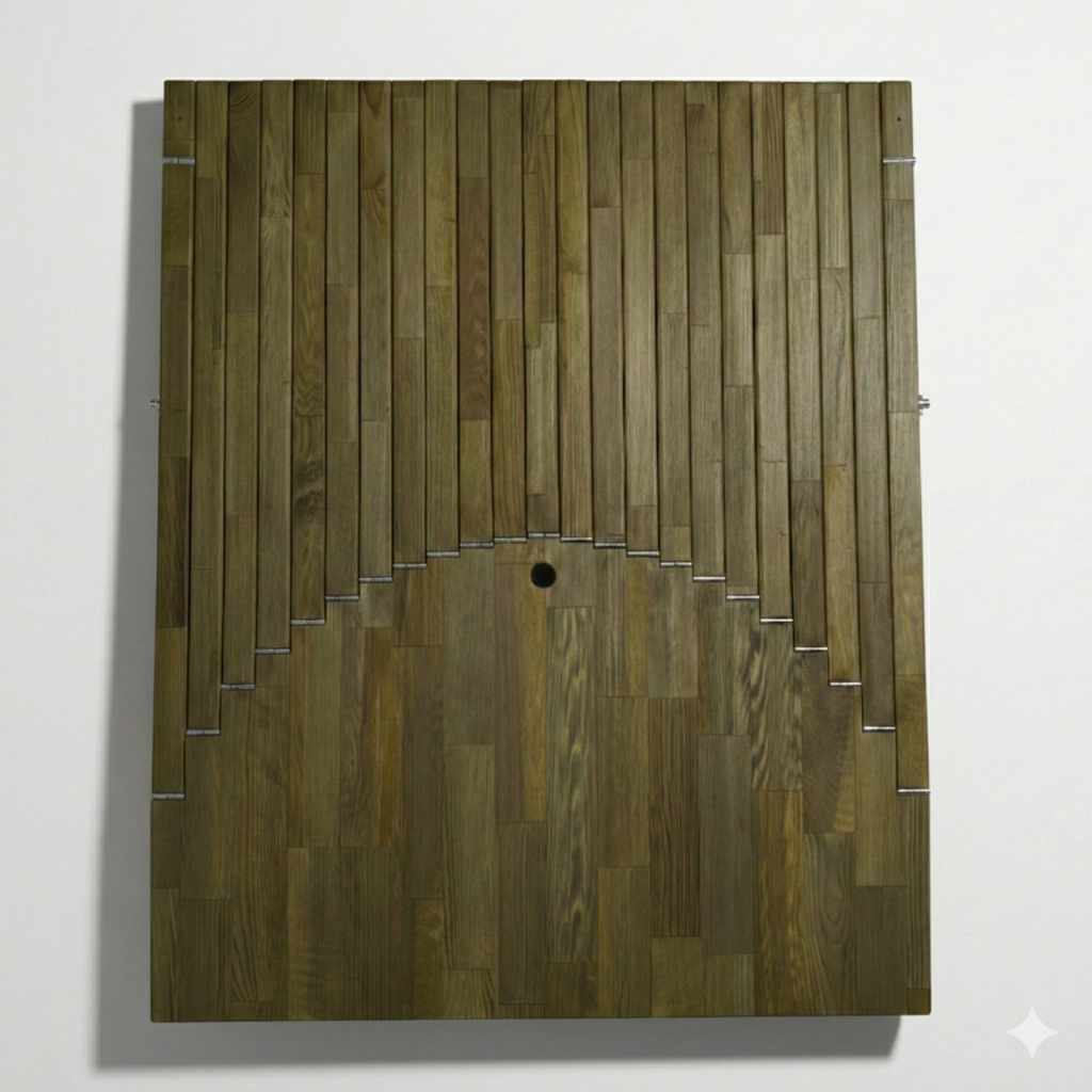 Oil Green Parametric Flow Wall Desk – Folding Wall Mounted Desk