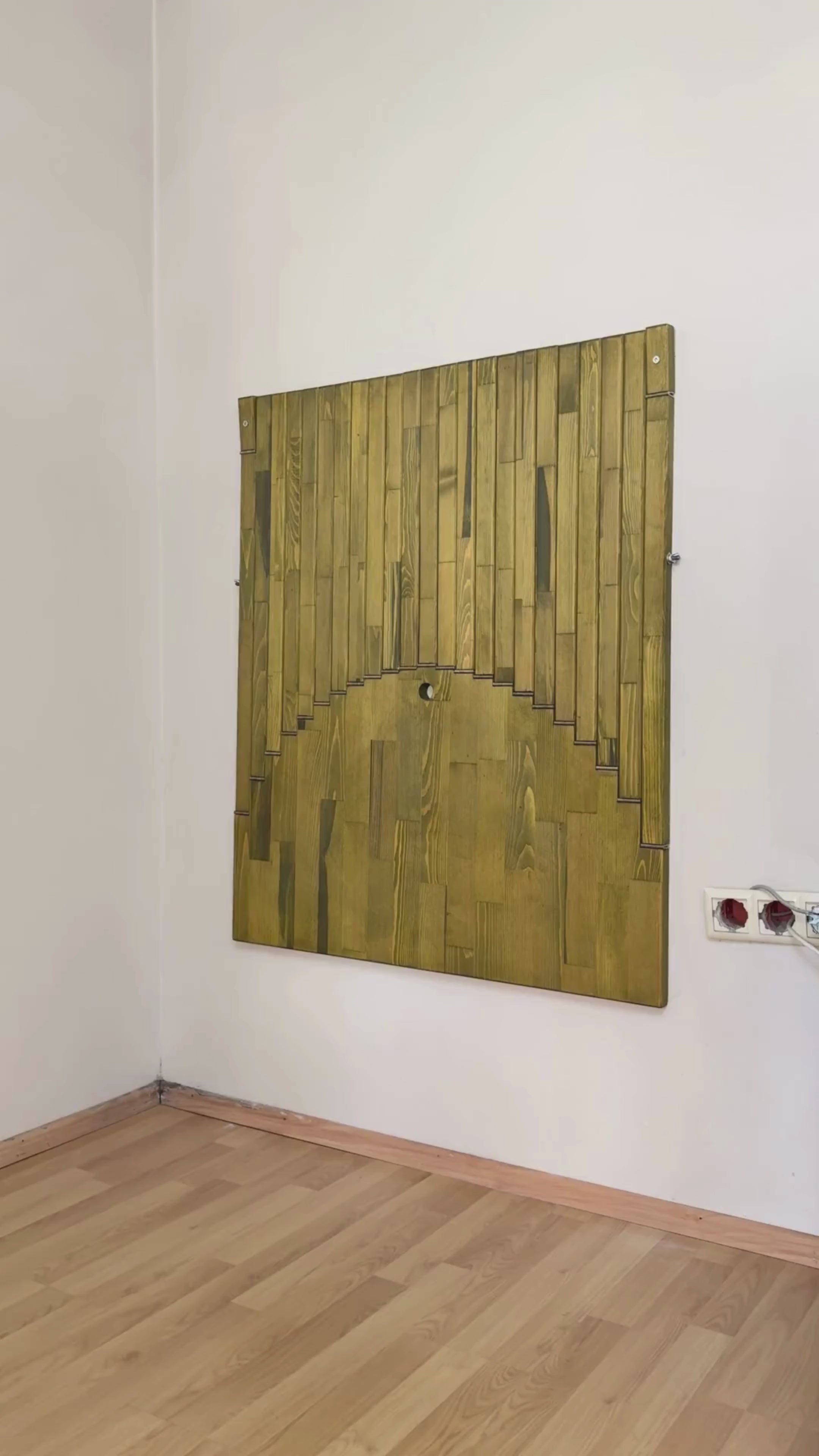 Oil Green Parametric Flow Wall Desk – Folding Wall Mounted Desk